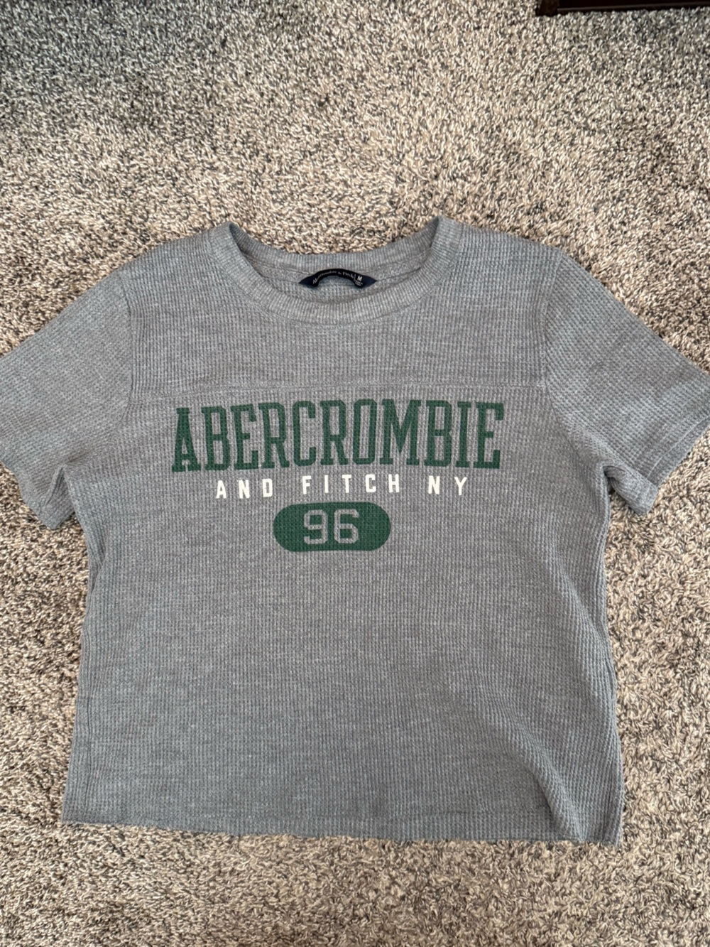 Abercrombie & Fitch Grey Short Sleeve Tee with Green Logo